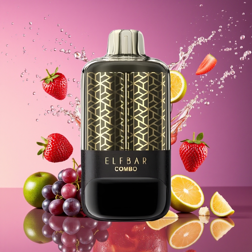 ELF BAR COMBO 25000 Pust Dual Mode 15W/35W Type-C 700mAh 22ml 5% Nicotin Drue & Mary Drink parameter combination Engros Danmark