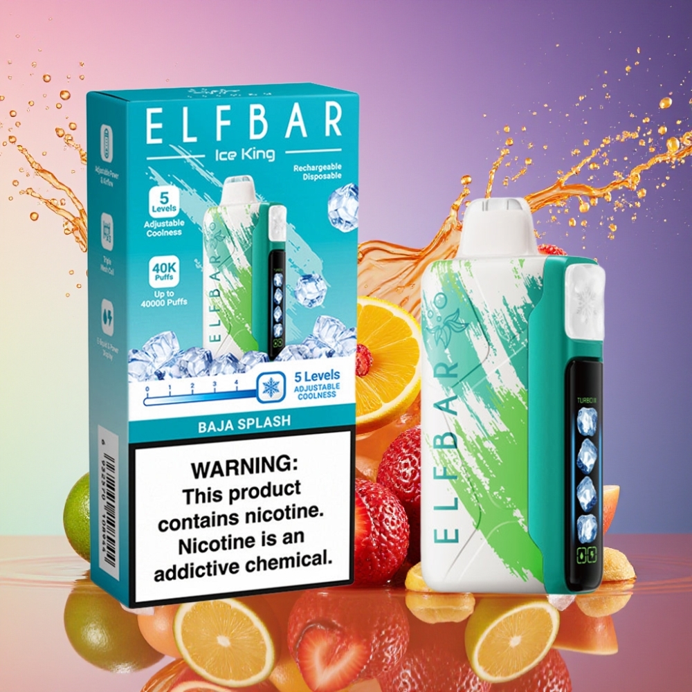 ELF BAR Ice King 40000 Puffs Baja Splash Justerbar Køling 20ml 5% 850mAh Engros Danmark