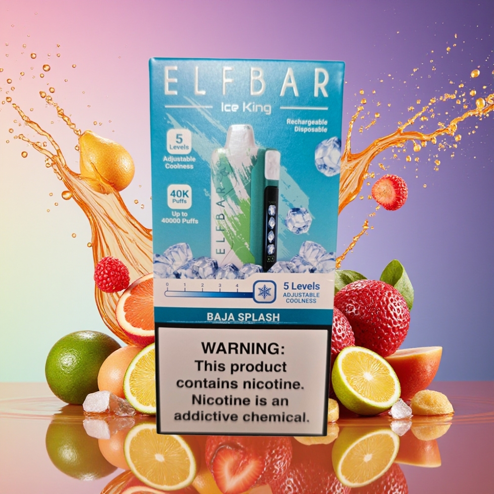 ELF BAR Ice King 40000 Puffs Baja Splash Justerbar Køling 20ml 5% 850mAh Engros Danmark
