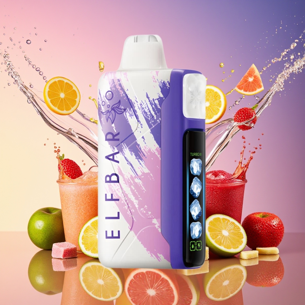 ELF BAR Ice King 40000 Puffs Justerbar Køling 20ml 5% Nikotin 850mAh Batteri LCD Skærm Dual Luftflow Sour Lush Gummy Engros Danmark