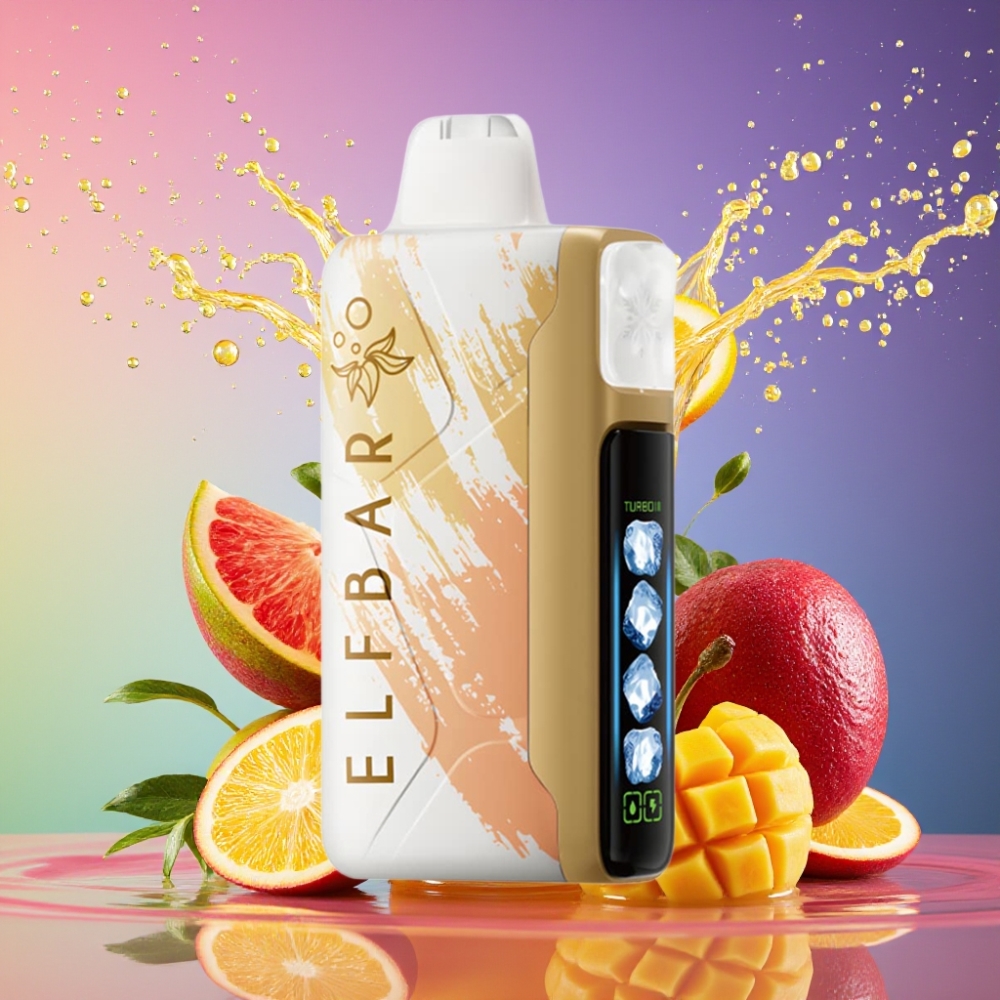 ELF BAR Ice King 40000 Pust Genopladelig 20ml 5% Nikotin 850mAh Justerbar Køling Mangofarvet LCD Engros Danmark