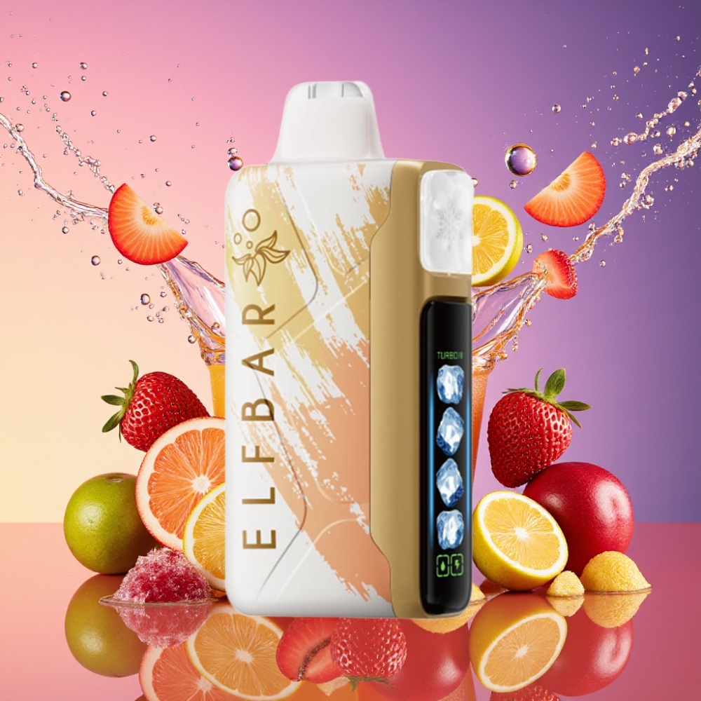 ELF BAR Ice King 40000 Pust Genopladelig 850mAh Batteri Justerbar Køling 5% Nikotin 20ml E-Væske Drage Jordbærbanan parameter combination Engros Danmark