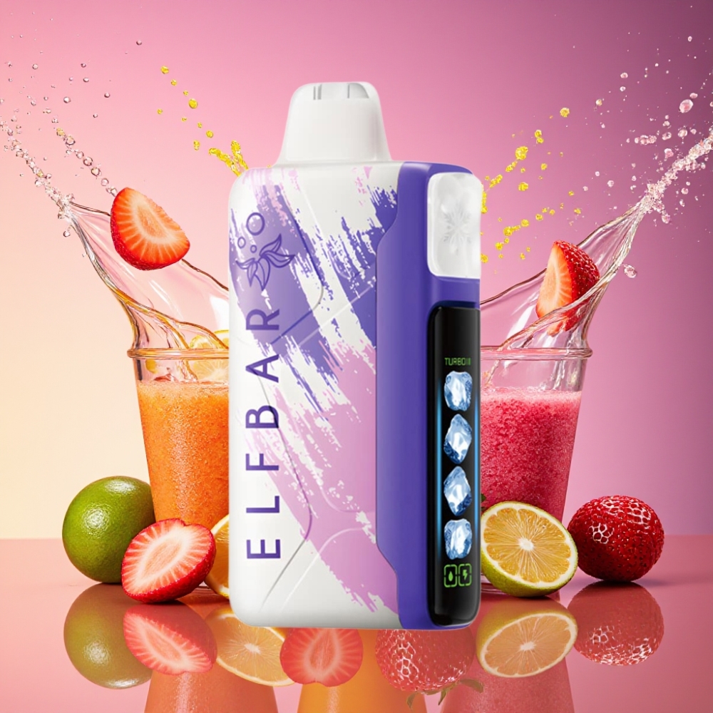 ELF BAR Ice King 40000 Pust Justerbar Køling LCD Skærm Sur Jordbær Dragefrugt 20ml 5% Nikotin 850mAh Opladningsbar Batteri Engros Danmark