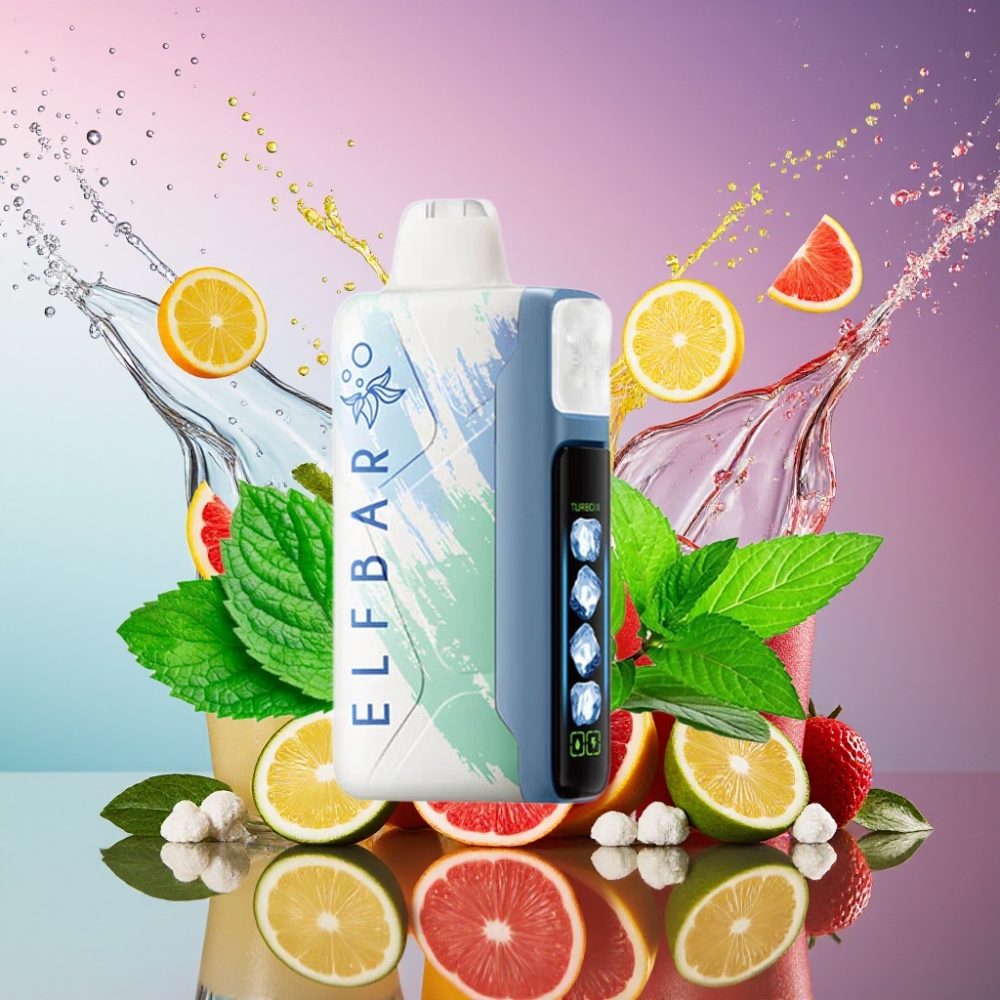 ELF BAR Ice King 40000 Pust Til Genopladelig Vape Miami Mynte 20ml 5% Nikotin 850mAh Batteri Justerbar Køling Dual Luftflow LCD Display Engros Danmark
