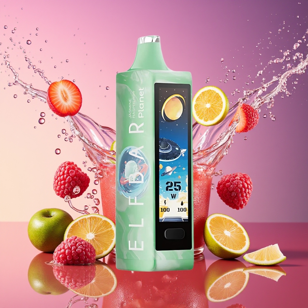 ELF BAR Planet 25000 Puffs Engangs Vape Jasmin Hindbær 5% Nikotin 18ml 800mAh Mesh Engros Danmark