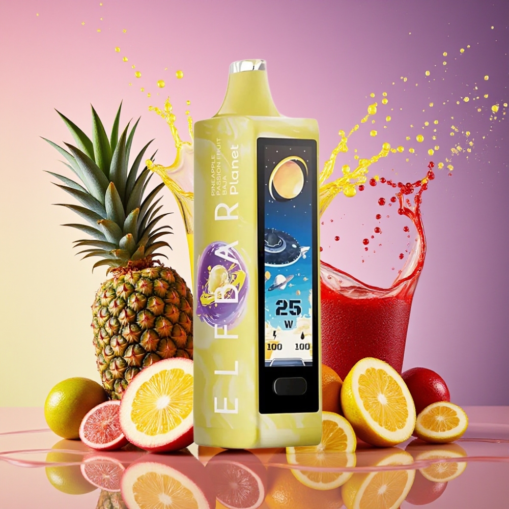 ELF BAR Planet 25000 Puffs Genanvendelig Vape Ananas Passionfrugt Baja 5% 50mg 18ml 800mAh Mesh Engros Danmark