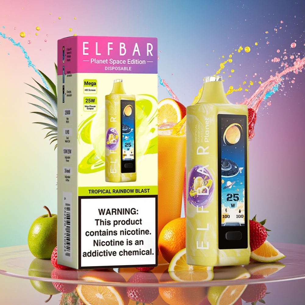 ELF BAR Planet 25000 Puffs Tropisk Regnbue Eksplosion 5% 50mg 18ml 800mAh Mesh Engros Danmark