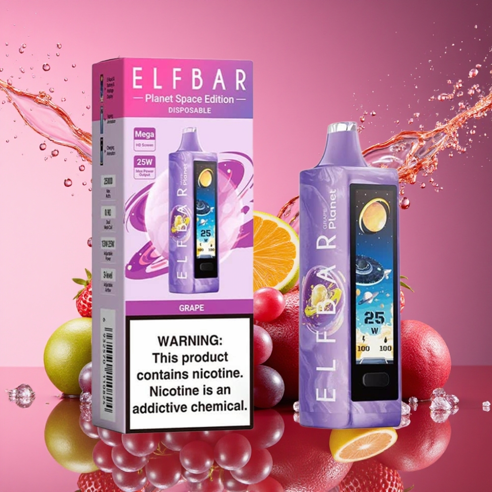 ELF BAR Planet 25000 Pust Opladelig Disposable Vape Vindrue 5% 50mg 18ml 800mAh Mesh Engros Danmark