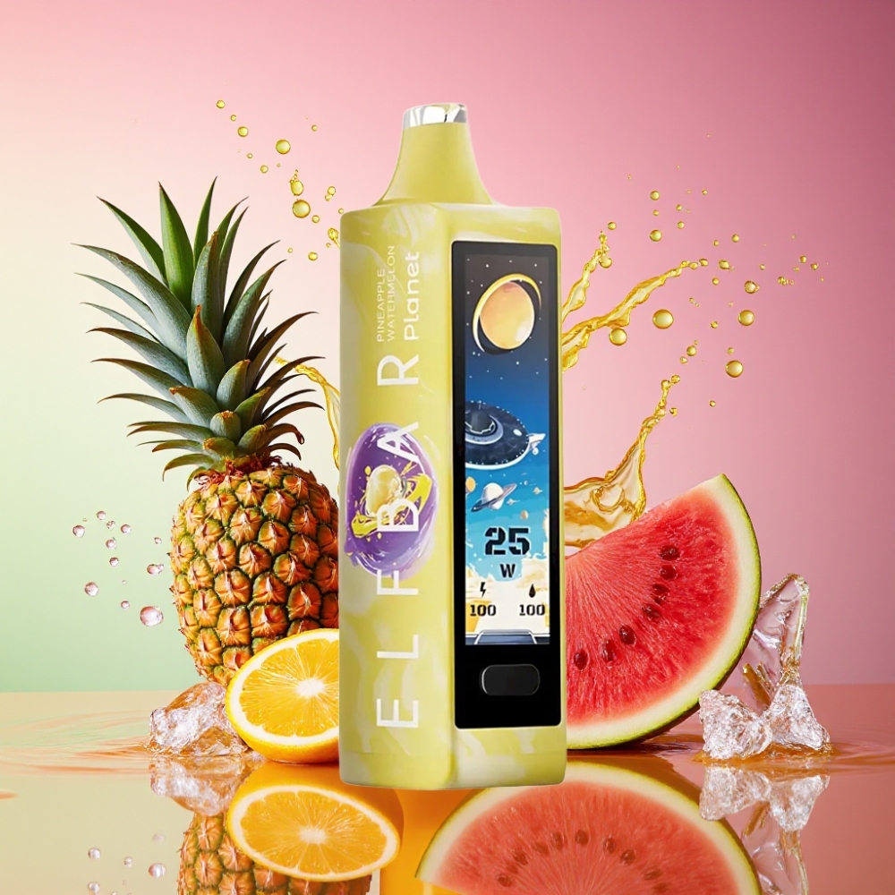 ELF BAR Planet 25000 Puste Opladningsbar Engangs Vape Ananas Vandmelon 5% 50mg 18ml 800mAh Mesh Engros Danmark