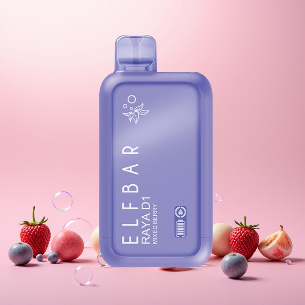 Elf Bar Raya D1 13000 Puffs Engangs Vape Blandet Bær 18ml 650mAh Type-C 50mg Engros Danmark