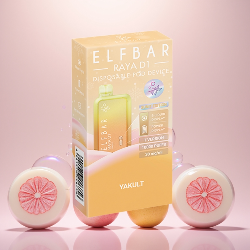 Elf Bar Raya D1 13000 Puffs Genanvendelig Vape Yakult 18ml 650mAh Type-C Engros Danmark