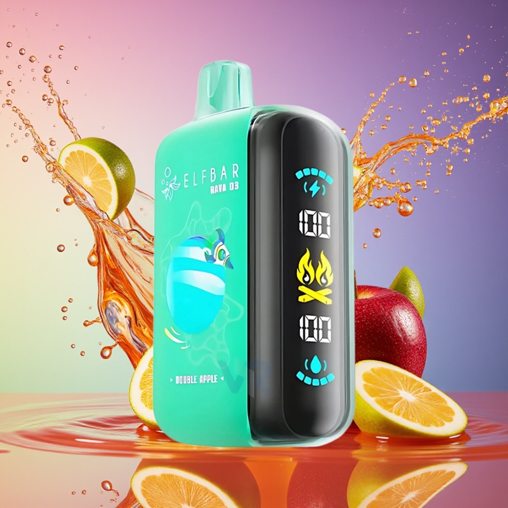 ELF BAR RAYA D3 25000 Puffs Genanvendelig Vape Dobbelt Æble 850mAh 23ml 5% Type-C Engros Danmark