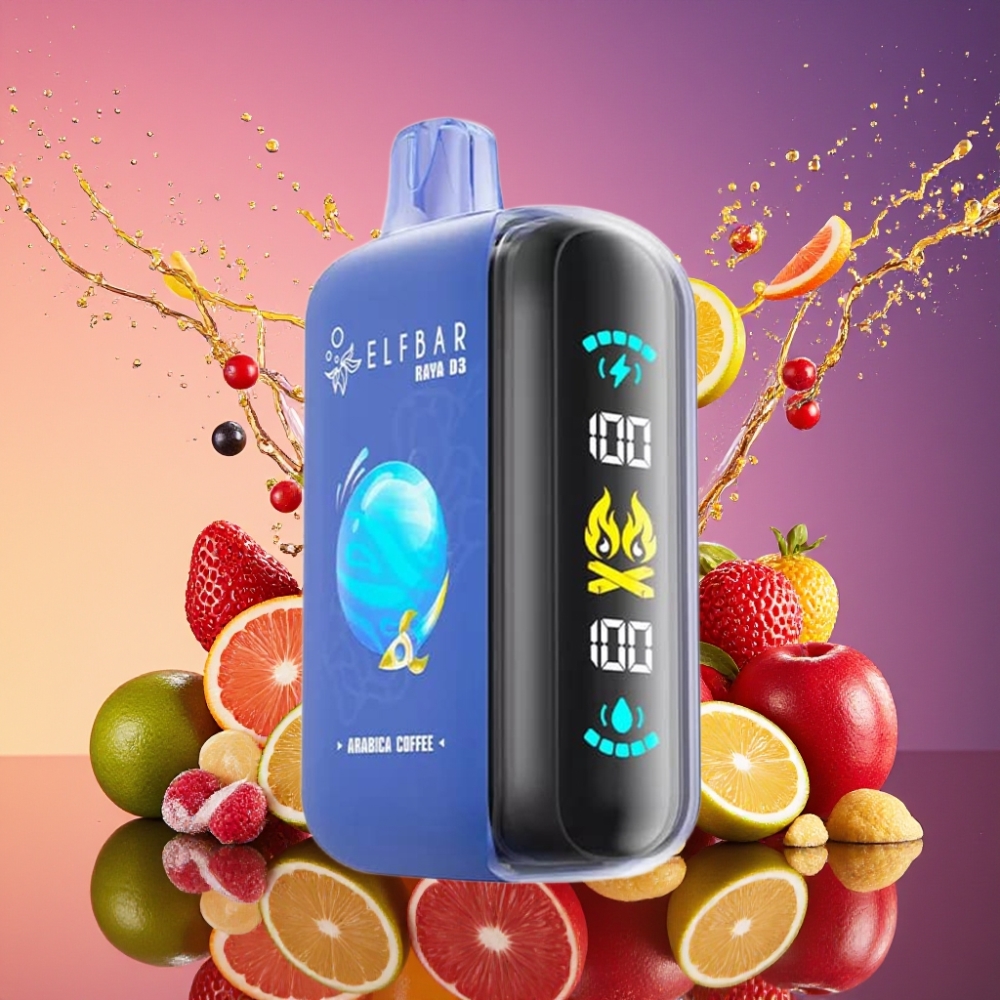 ELF BAR RAYA D3 25000 Pust Disposable Vape Arabisk Kaffe 850mAh 23ml 5% Type-C Engros Danmark