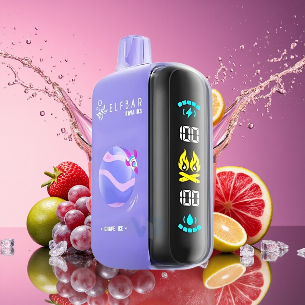 ELF BAR RAYA D3 25000 Pust Disposable Vape Vindrueis 850mAh 23ml 5% Type-C Engros Danmark