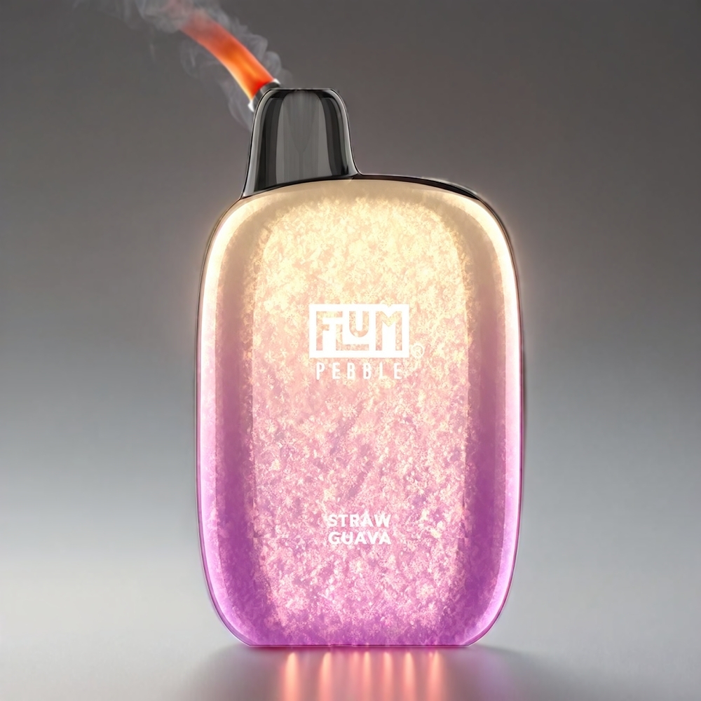Flum Pebble 6000 Puffs 10ml 5% 500mAh Mesh Coil Type-C Jordbær Engros Danmark