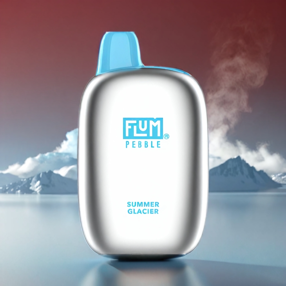 Flum Pebble 6000 Puffs 10ml 5% 500mAh Mesh Coil Type-C Sommer Gletscher Engros Danmark