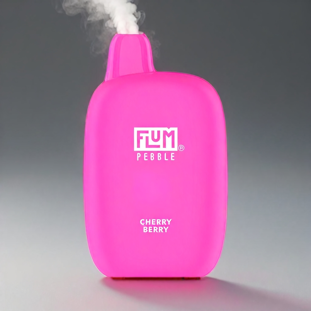 Flum Pebble 6000 Puffs 10ml 5% 500mAh Mesh Type-C Kirsebær Bær 6000 Puffs 10ml 5% 500mAh Mesh Type-C Engros Danmark
