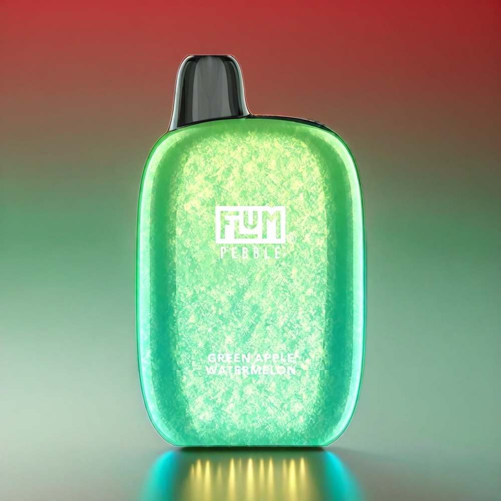 Flum Pebble 6000 Pust 10ml 5% 500mAh Mesh Coil Type-C Grøn Æble Vandmelone Engros Danmark