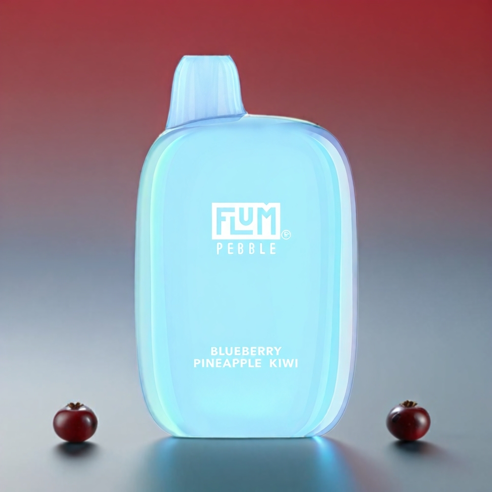 Flum Pebble 6000 Pust Blåbær Ananas Kiwi 10ml 5% 500mAh Mesh Coil Type-C Engros Danmark