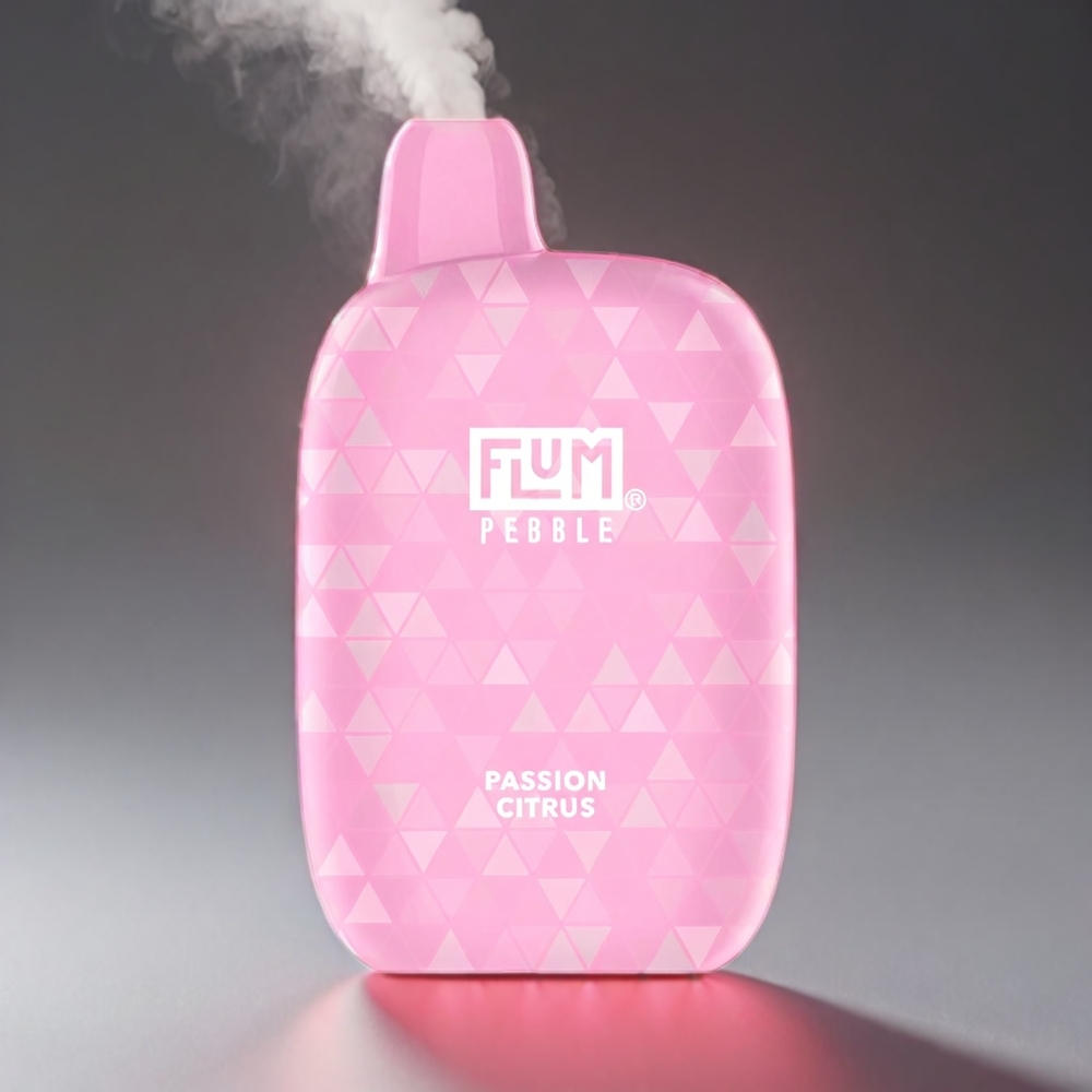 Flum Pebble 6000 Puste Passion Citrus 10ml 5% 500mAh Mesh Coil Type-C Engros Danmark