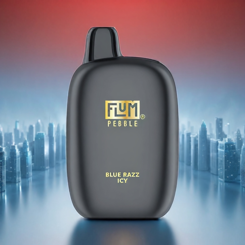 Flum Pebble Blå Hindbær 6000 Pust 10ml 5% 500mAh Mesh Coil Type-C Ladning Engros Danmark