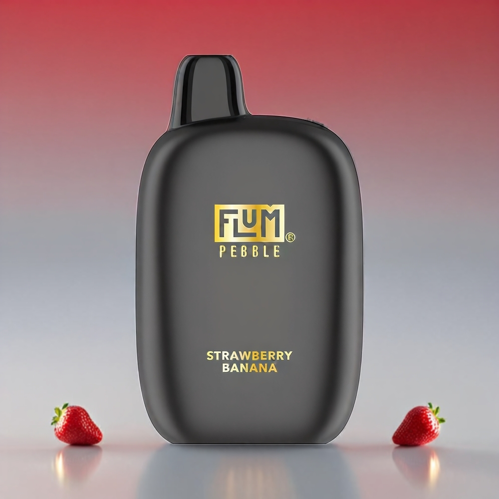 Flum Pebble Jordbær Banan 6000 Pust 10ml 5% 500mAh Mesh Type-C - Engros Danmark