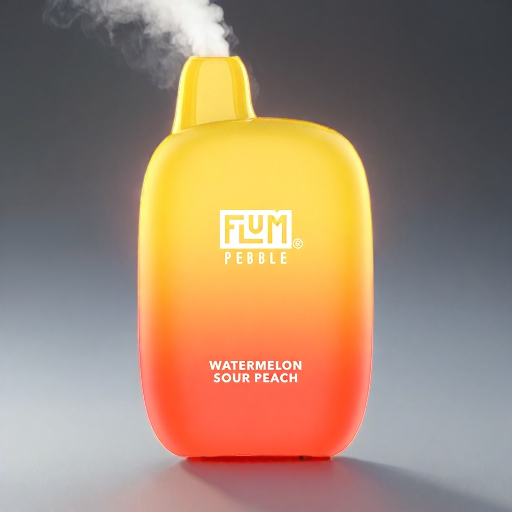 Flum Pebble Vandmelon Sure Fersken 6000 Pust 10ml 5% 500mAh Mesh Coil Type-C Engros Danmark