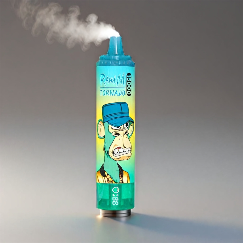 Fumot RandM Tornado 15.000 Puffs 25ml 850mAh 0,9Ω Mesh 0%/2%/3%/5% Type-C LCD Kiwi Passionsfrugt Guava Engros Danmark