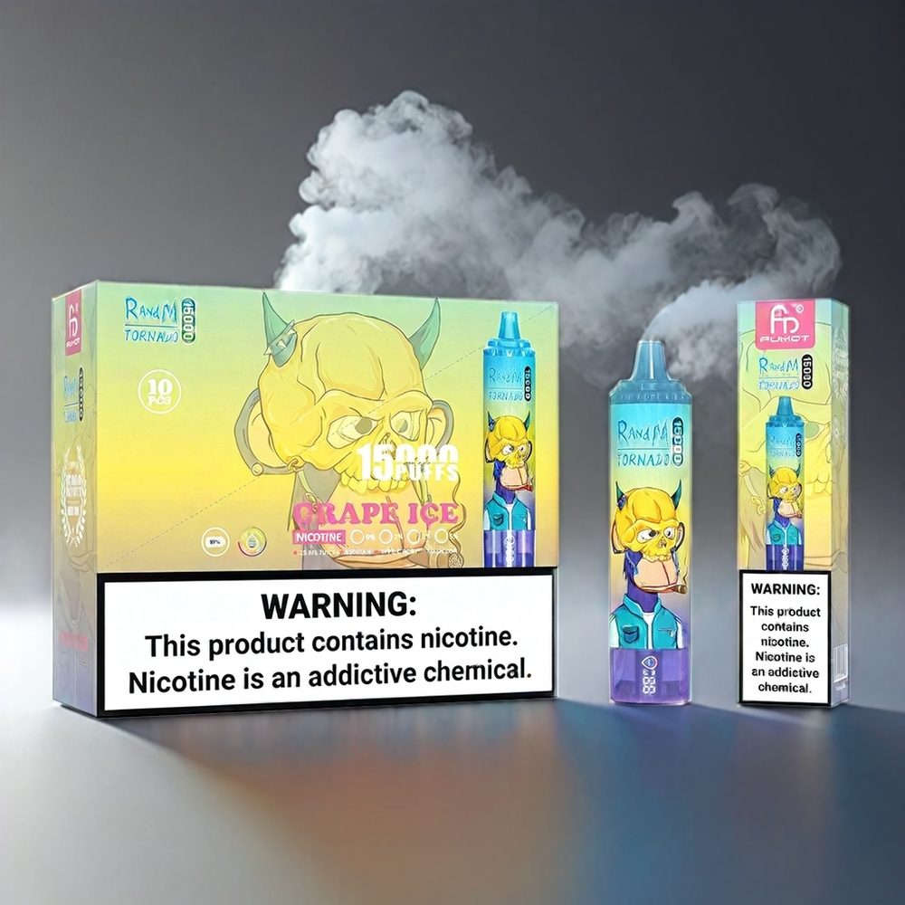Fumot RandM Tornado 15.000 Puffs 25ml 850mAh Mesh 0,9Ω 0-5% NIC Type-C LCD Drueis Engros Danmark