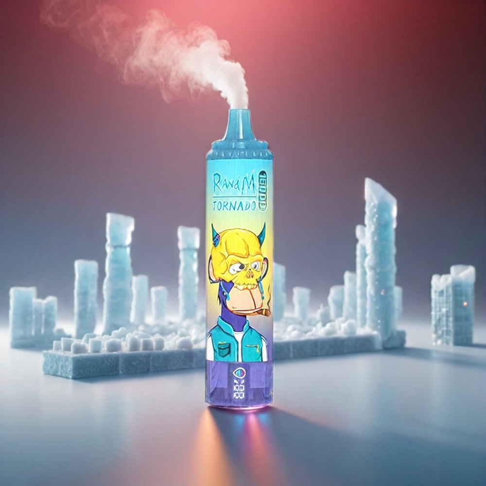 Fumot RandM Tornado 15.000 Puffs 25ml 850mAh Mesh 0,9Ω 0-5% NIC Type-C LCD Drueis Engros Danmark