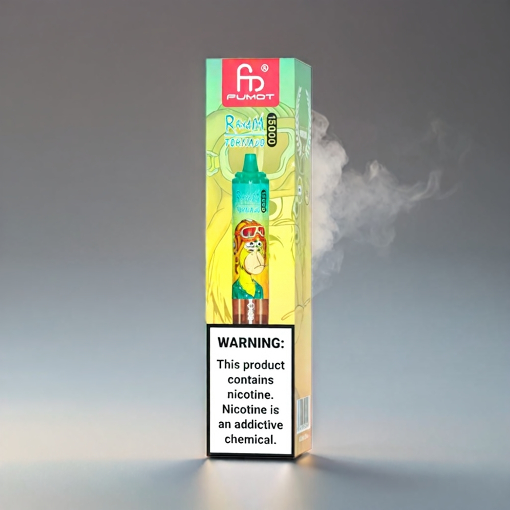 Fumot RandM Tornado 15.000 Pust Ananas 25ml 850mAh 0.9Ω Mesh LCD Type-C Engros Danmark
