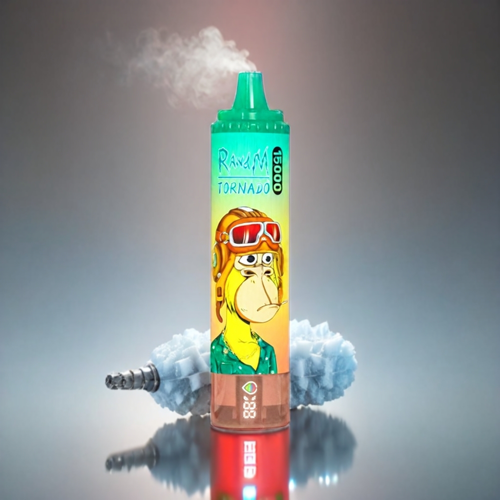 Fumot RandM Tornado 15.000 Pust Ananas 25ml 850mAh 0.9Ω Mesh LCD Type-C Engros Danmark