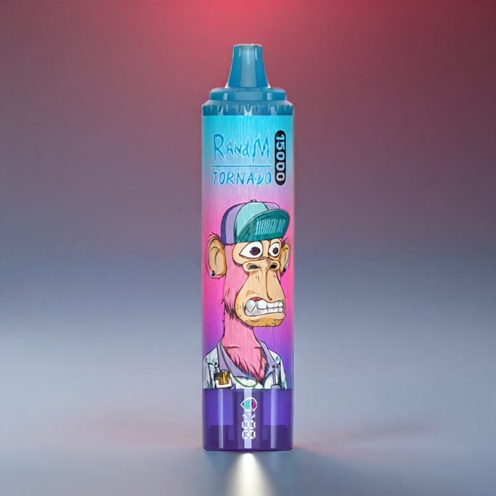 Fumot RandM Tornado Blåbær Hindbær 15000 Puffs 25ml 850mAh 0.9Ω Mesh Type-C LCD Engros Danmark