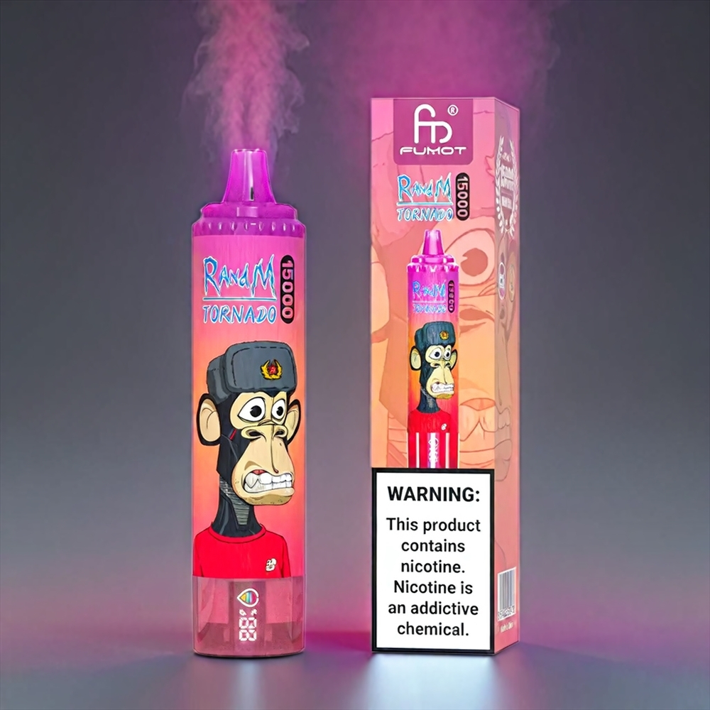 Fumot Randm Tornado 15000 Puff Dragonfrugt 25ml 850mAh 0.9Ω Mesh 0/2/3/5% Type-C LCD Engros Danmark