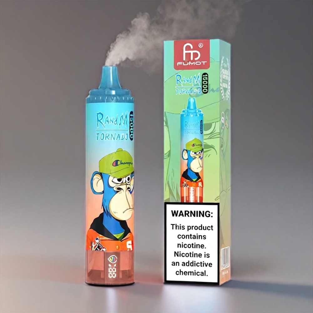 Fumot Randm Tornado 15000 Puffs 25ml 850mAh 0.9Ω Mesh Cherry Cola LCD Type-C Engros Danmark