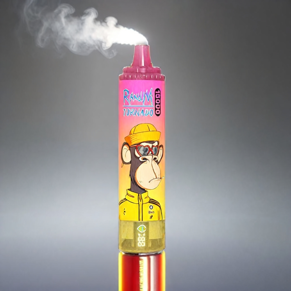 Fumot Randm Tornado 15000 Puffs Bananis 25ml 850mAh 0.9Ω Mesh LCD Type-C Engros Danmark