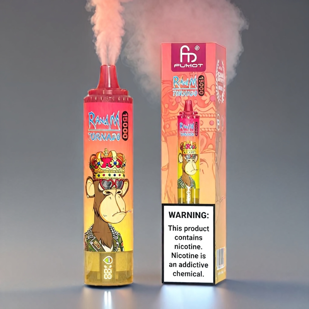 Fumot Randm Tornado 15000 Puffs Fersken 25ml/850mAh/0.9Ω Mesh LCD Type-C Engros Danmark