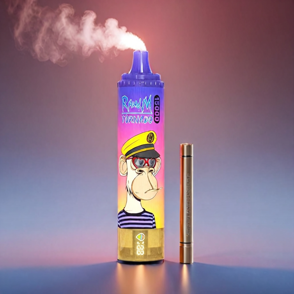 Fumot Randm Tornado 15000 Puffs Fersken Blåbær Slik | 25ml 850mAh 0.9Ohm Mesh LCD Type-C Engros Danmark