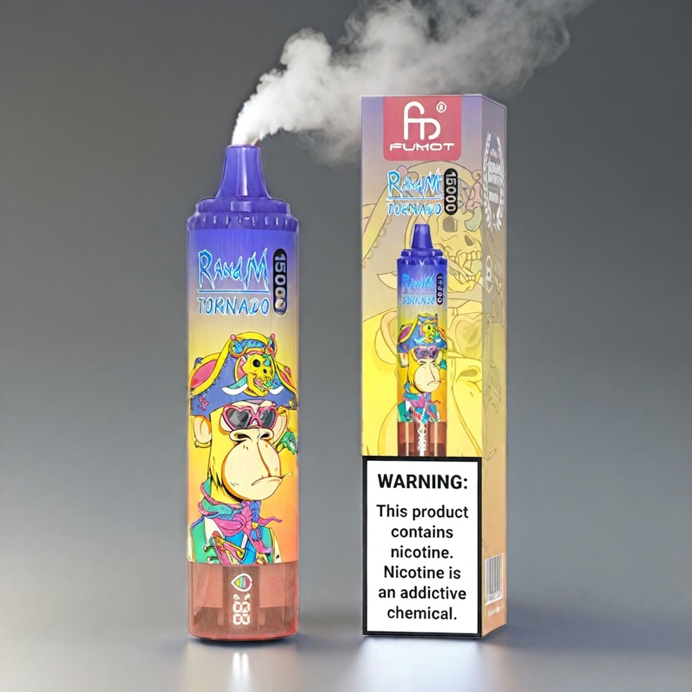 Fumot Randm Tornado 15000 Puffs Vape Cola + 25ml 850mAh 0.9Ω Mesh LCD Type-C Engros Danmark