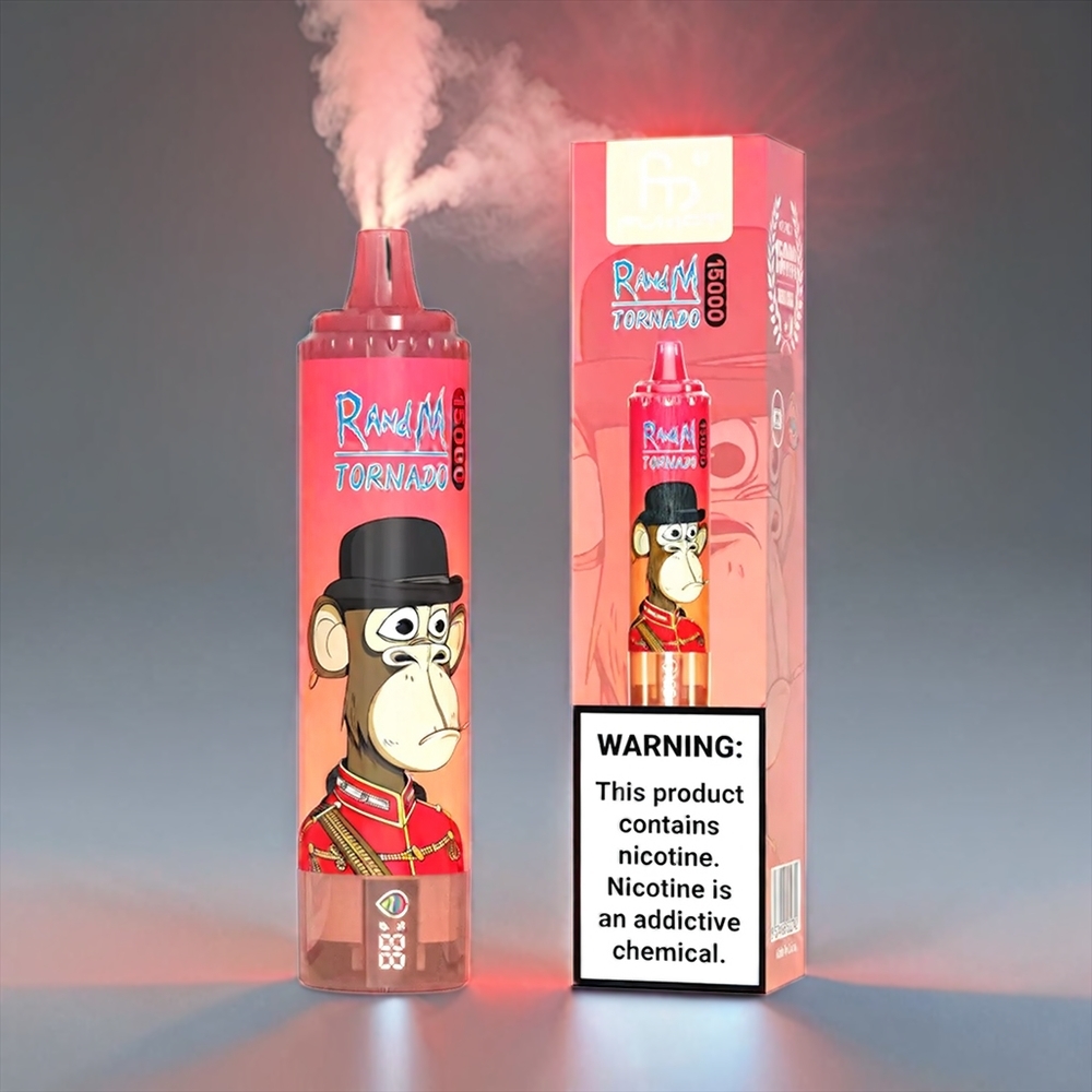 Fumot Randm Tornado 15.000 Puffs 25ml 850mAh 0.9Ω Mesh 0-5% LCD Rød Energi Engros Danmark
