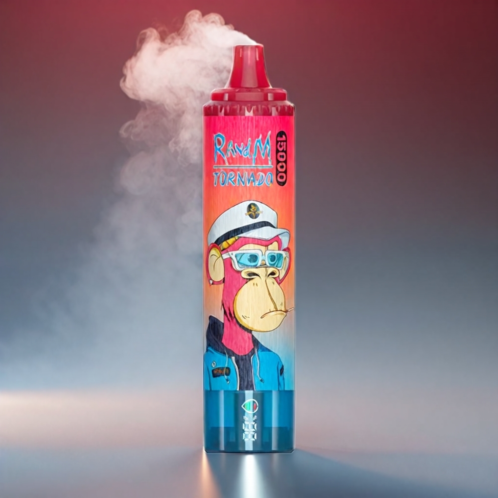 Fumot Randm Tornado 15.000 Pust 25ml 850mAh 0,9Ohm Mesh Skærm Type-C Kirsebær 0-5% Engros Danmark