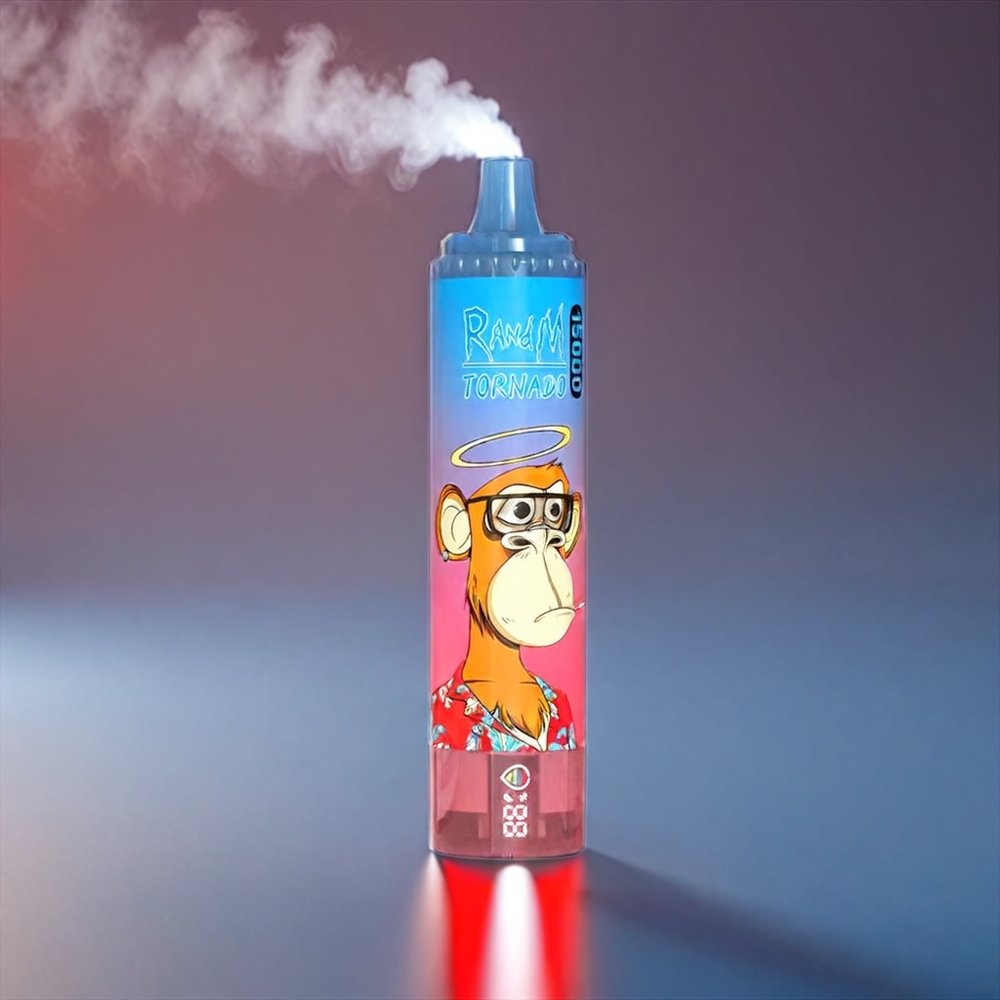 Fumot Randm Tornado 15.000 Pust Blå Hindbær-Kirsebær 25ml 850mAh 0.9Ω Mesh LCD Type-C Engros Danmark