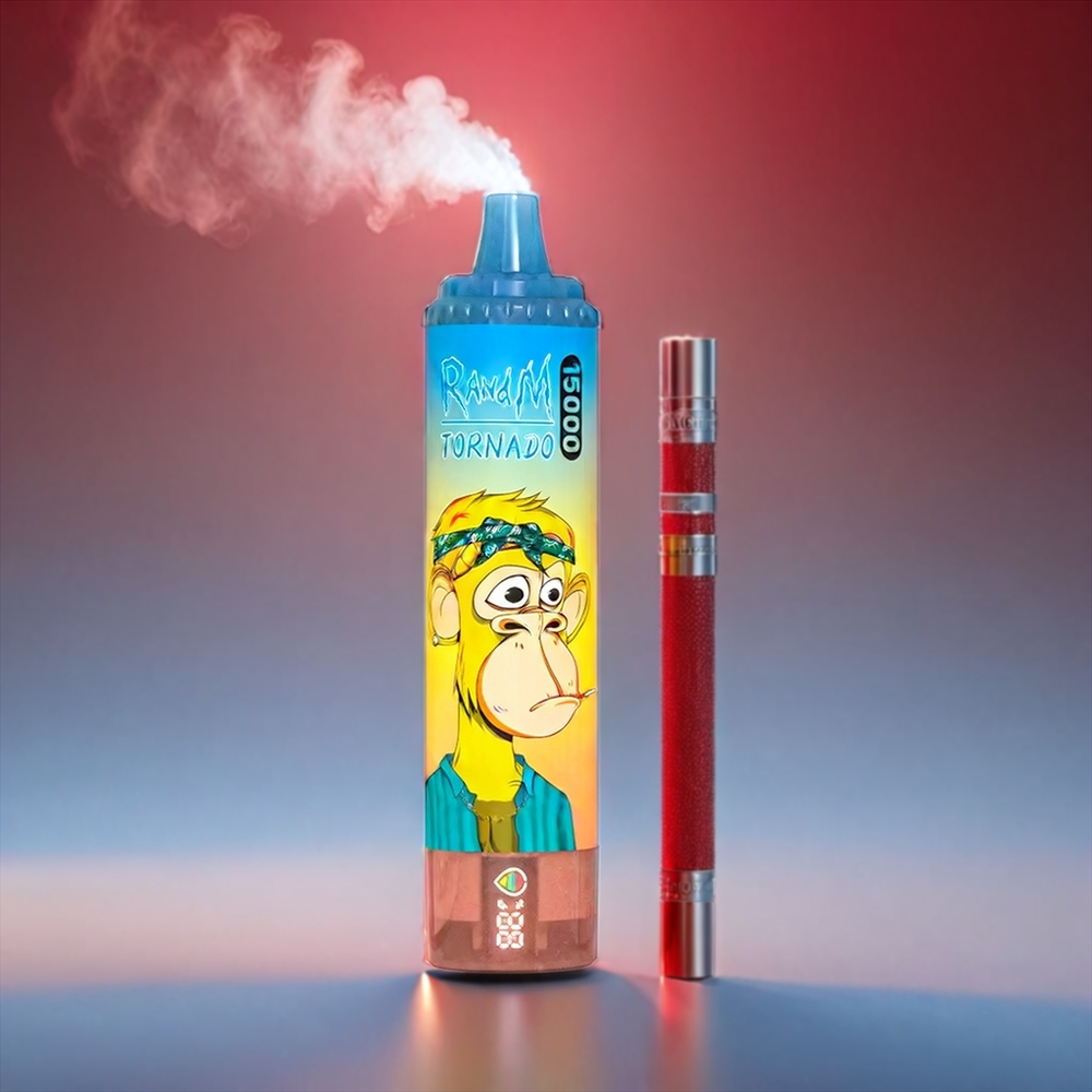 Fumot Randm Tornado Jordbær 15000 Puffs 25ml 850mAh 0.9Ohm Mesh Type-C LCD Engros Danmark