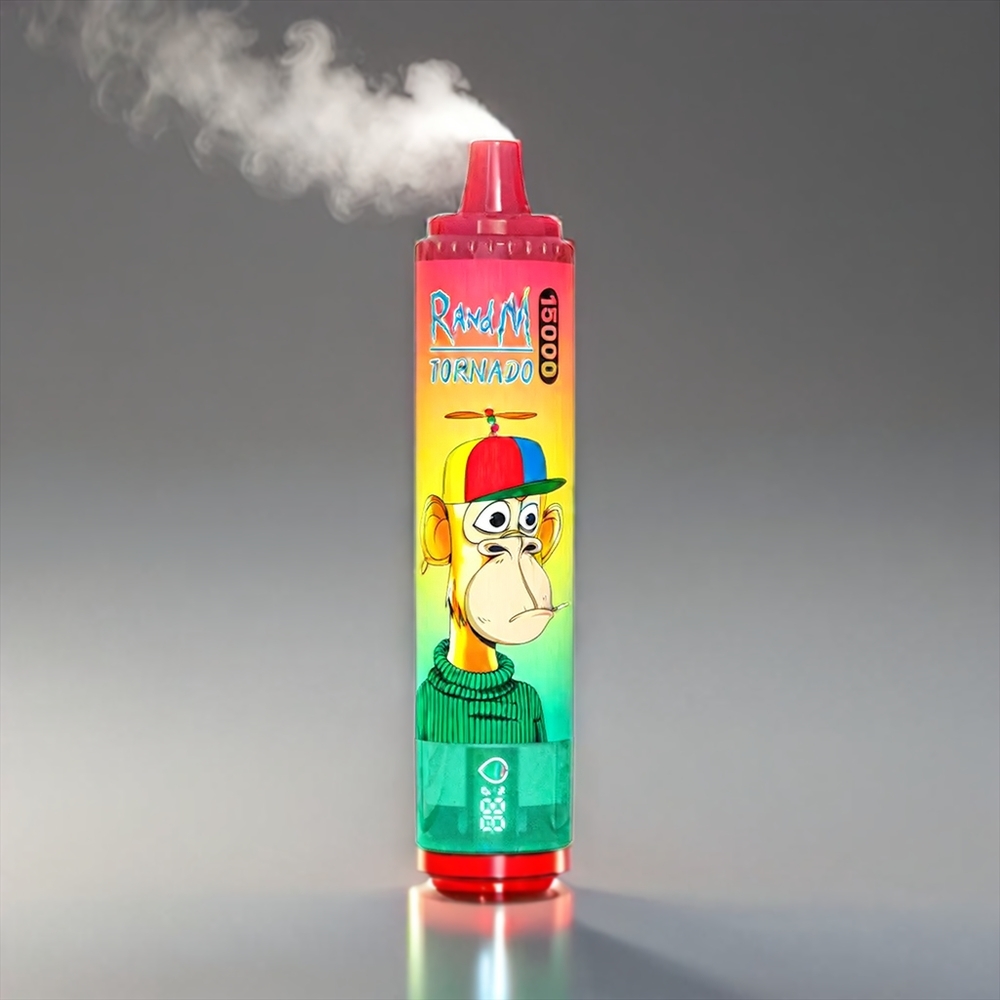 Fumot Randm Tornado Jordbær Kiwi 15000 Puffs 25ml 850mAh 0.9Ω LCD Type-C Engros Danmark