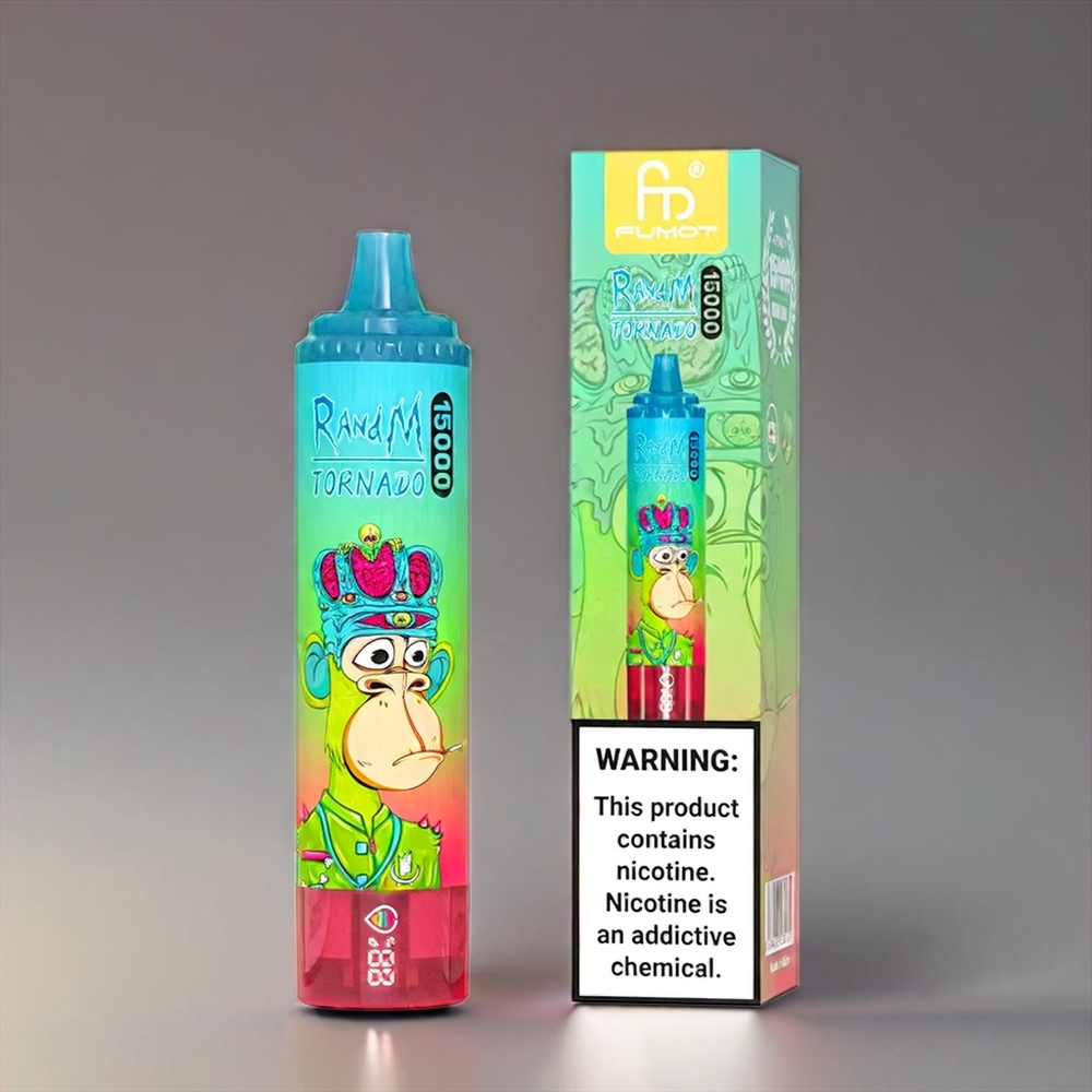 Fumot Randm Tornado Jordbær Vandmelon 15000 Puffs 25ml 850mAh 0.9Ω Mesh LCD Type-C 0-5% Engros Danmark
