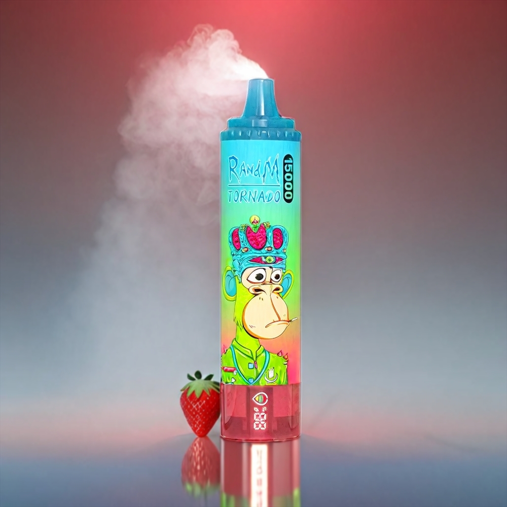 Fumot Randm Tornado Jordbær Vandmelon 15000 Puffs 25ml 850mAh 0.9Ω Mesh LCD Type-C 0-5% Engros Danmark