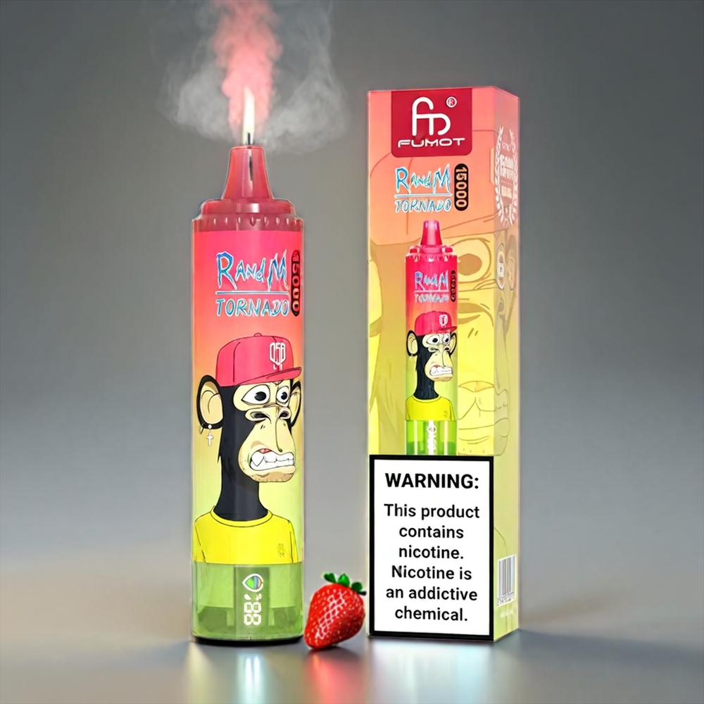 Fumot Randm Tornado Jordbær Vandmelon Lemonade 15000 Puffs 25ml 850mAh LCD Type-C Engros Danmark