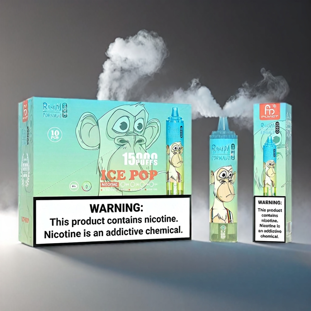 Fumot Randm Tornado Pop 15.000 Puffs 25ml 850mAh 0,9 Ohm Mesh LCD Type-C Engros Danmark