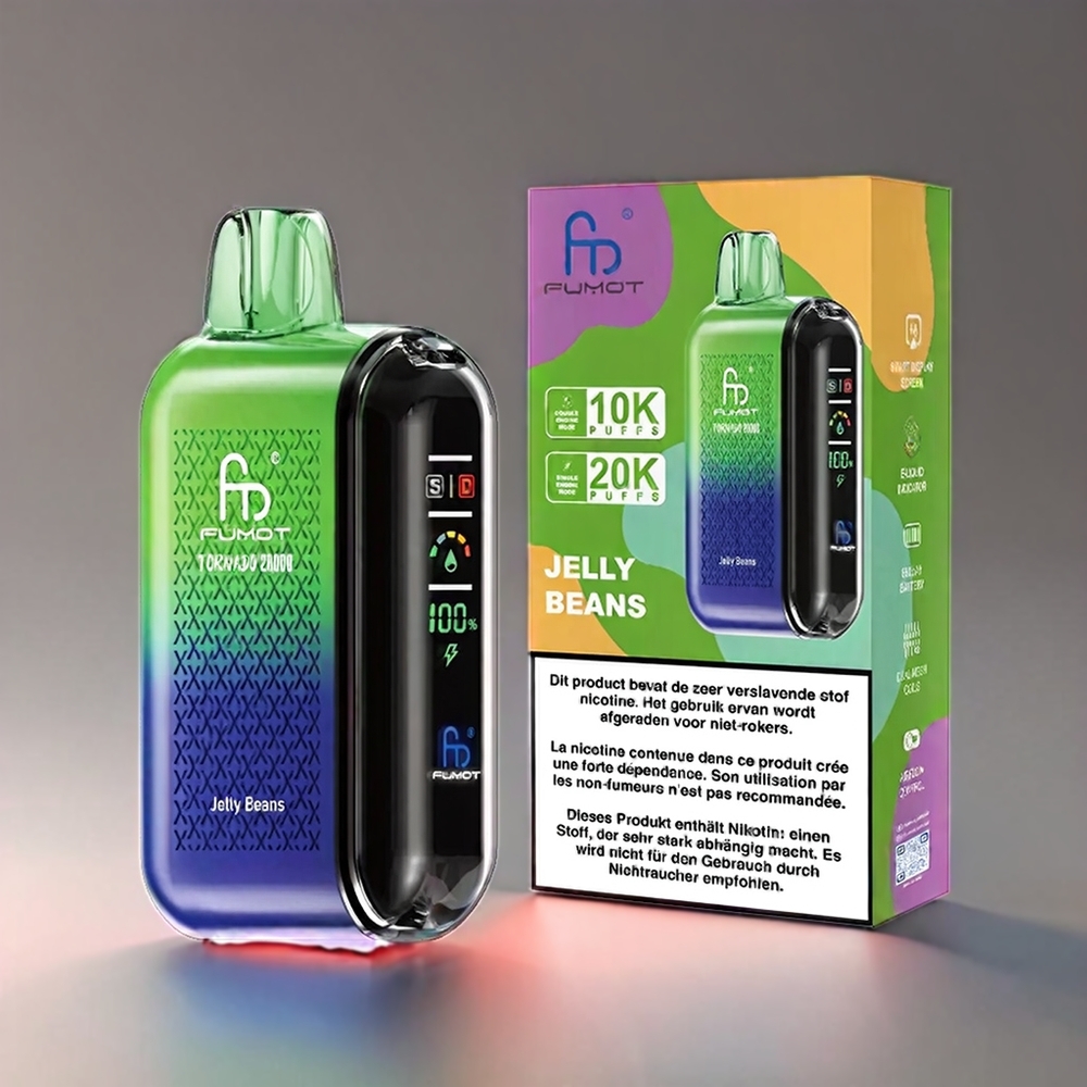 Fumot Tornado 20000 Puffs Dual Mesh 20ml 850mAh Smart Display Airflow 2% Engros Danmark