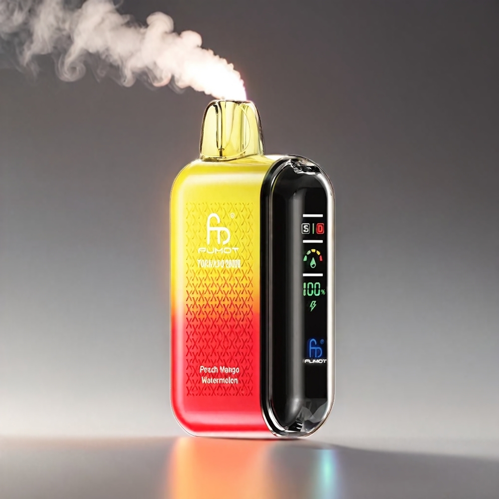 Fumot Tornado 20000 Puffs Dual Mesh 20ml 850mAh Smart Display Fersken Mango Vandmelon Engros Danmark